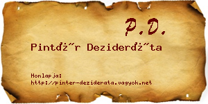 Pintér Dezideráta névjegykártya