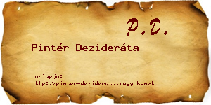 Pintér Dezideráta névjegykártya